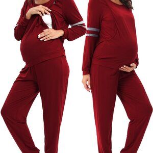Maternity Nursing Pajamas Set Breastfeeding Sleepwear Pull On Closure